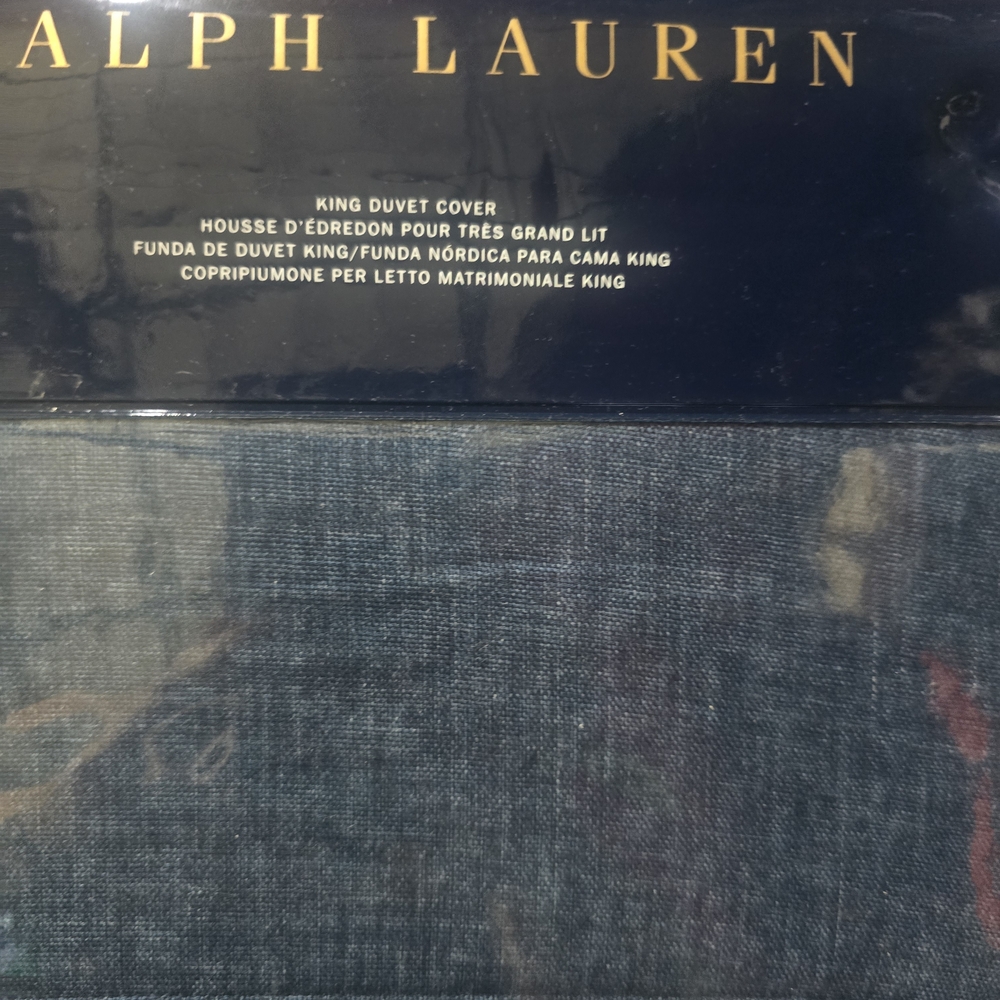 Ralph Lauren Denim-Textured King Duvet Cover - Blue
